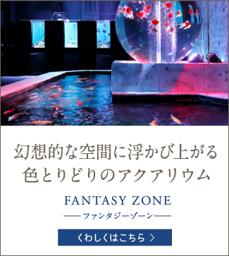 幻想的な空間に浮かび上がる色とりどりのアクアリウム FANTASY ZONE -ファンタジーゾーン-